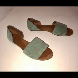 MADEWELL olive green suede sandals in 7.5